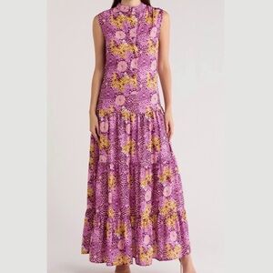 Area Stars Cari Drop Waist Floral Sleeveless Maxi Dress